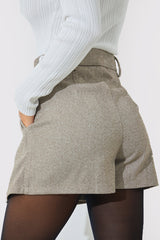 Herringbone Check Pleated Skort