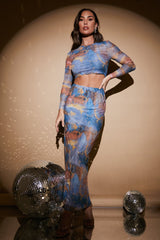 Marble Print Midaxi Co-Ord Skirt