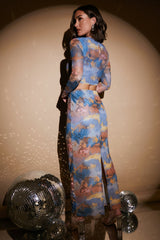 Marble Print Midaxi Co-Ord Skirt