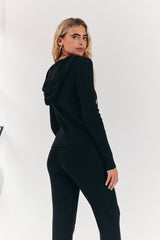 Rib Knit Zip Up Co-Ord Hoodie
