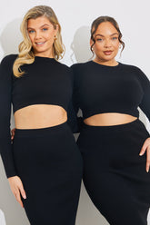 Rib Knit Crew Neck Co-Ord Top