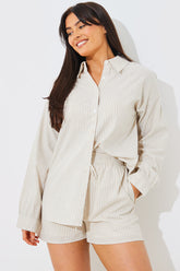 Striped Elasticated Waist Shorts