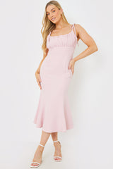Gathered Bust Midi Dress