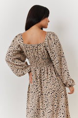 Floral Printed Tiered Midi Dress with Ruched Bust and Tie Front Detail