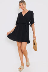 Tie Detail Wrap Mini Dress