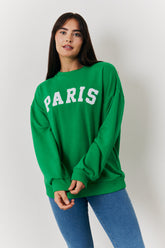 Paris Embroidered Slogan Sweatshirt