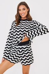 Recycled Stripe Chevron Co Ord Shorts