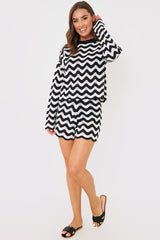 Recycled Stripe Chevron Co Ord Shorts