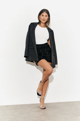 Velvet Sequin Mini Skirt