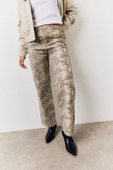 Snake Print Straight Leg Jeans