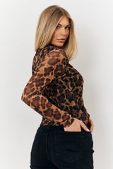 Mesh Leopard Top