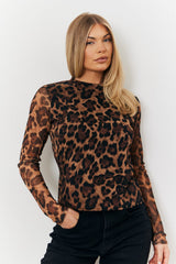 Mesh Leopard Top