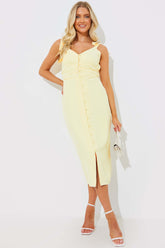 Tie Strap Ruched Under Bust Midi Dress