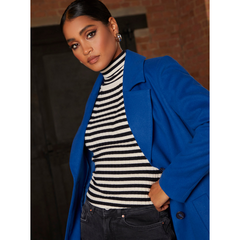 Single Breasted Coat in Cobalt