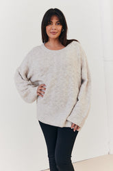 Recycled Interest Yarn Crew Neck Knit Jumper