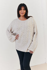 Recycled Interest Yarn Crew Neck Knit Jumper