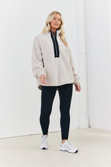 Half Zip Borg Pull Over Jacket