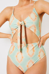 Tie Front Cut Out Swimsuit