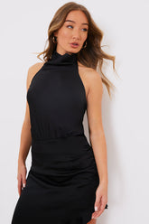 Satin High Neck Bodysuit