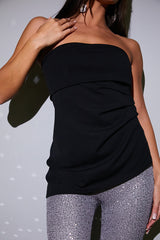 Ruched Fold Over Bandeau Top