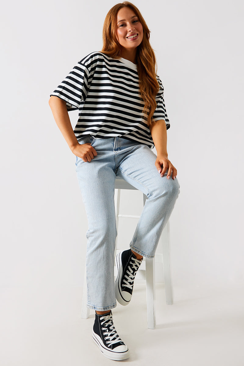 Longline Striped T-Shirt