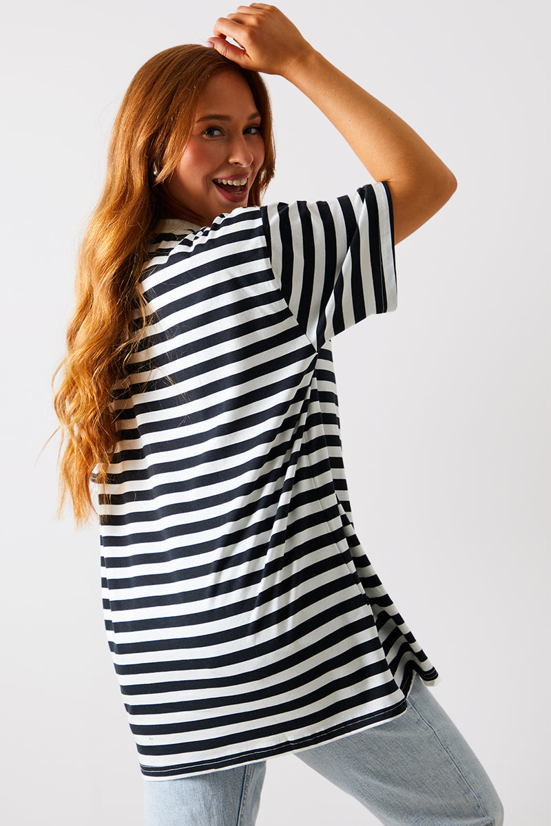 Longline Striped T-Shirt