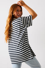 Longline Striped T-Shirt