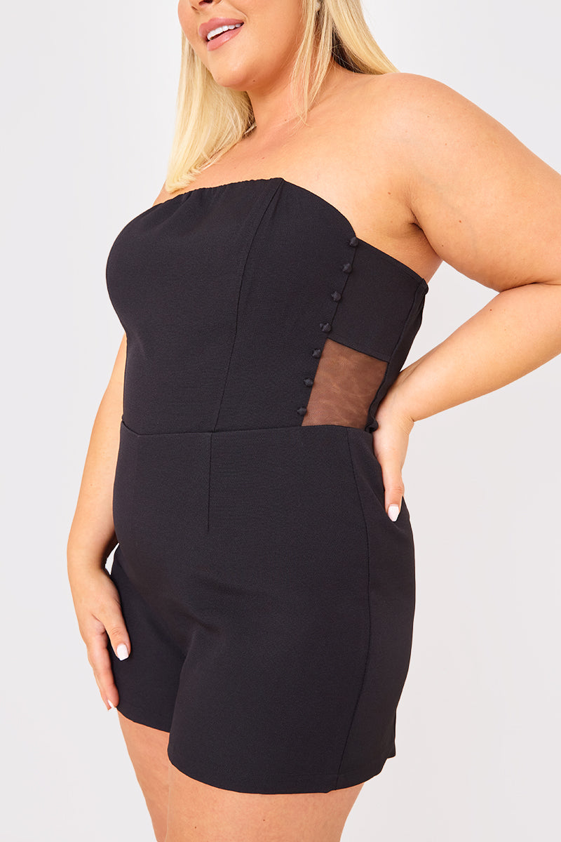 Mesh Insert Button Detail Playsuit