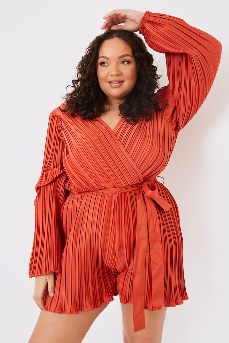 Plisse Wrap Playsuit