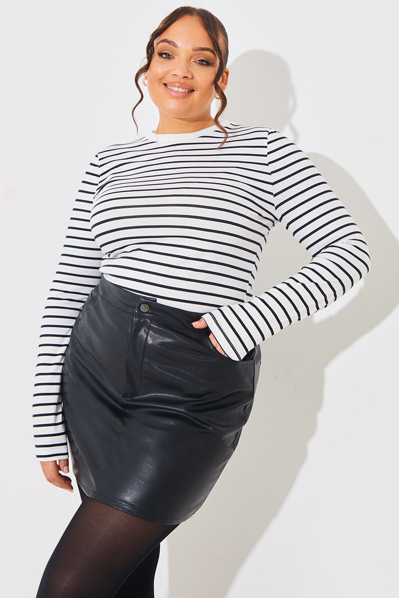 Leather Look Mini Skirt