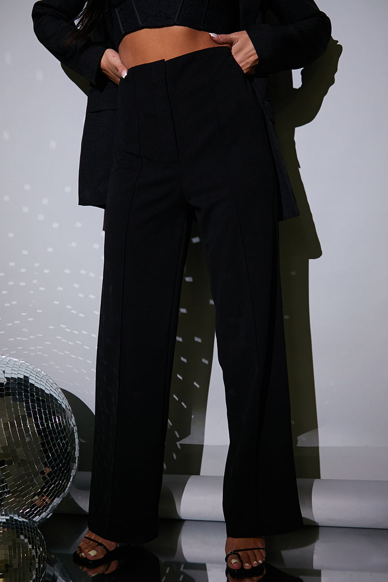 Wide Leg Seam Front Tailored Trouser