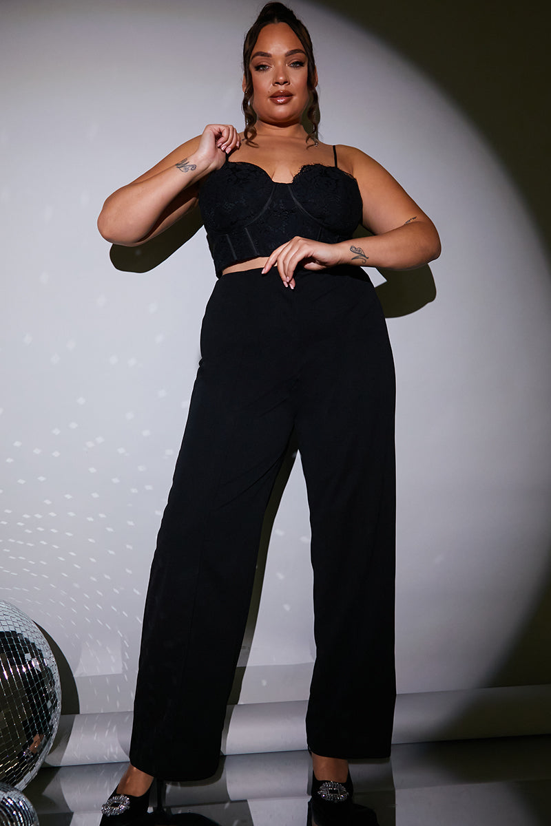 Wide Leg Seam Front Tailored Trouser