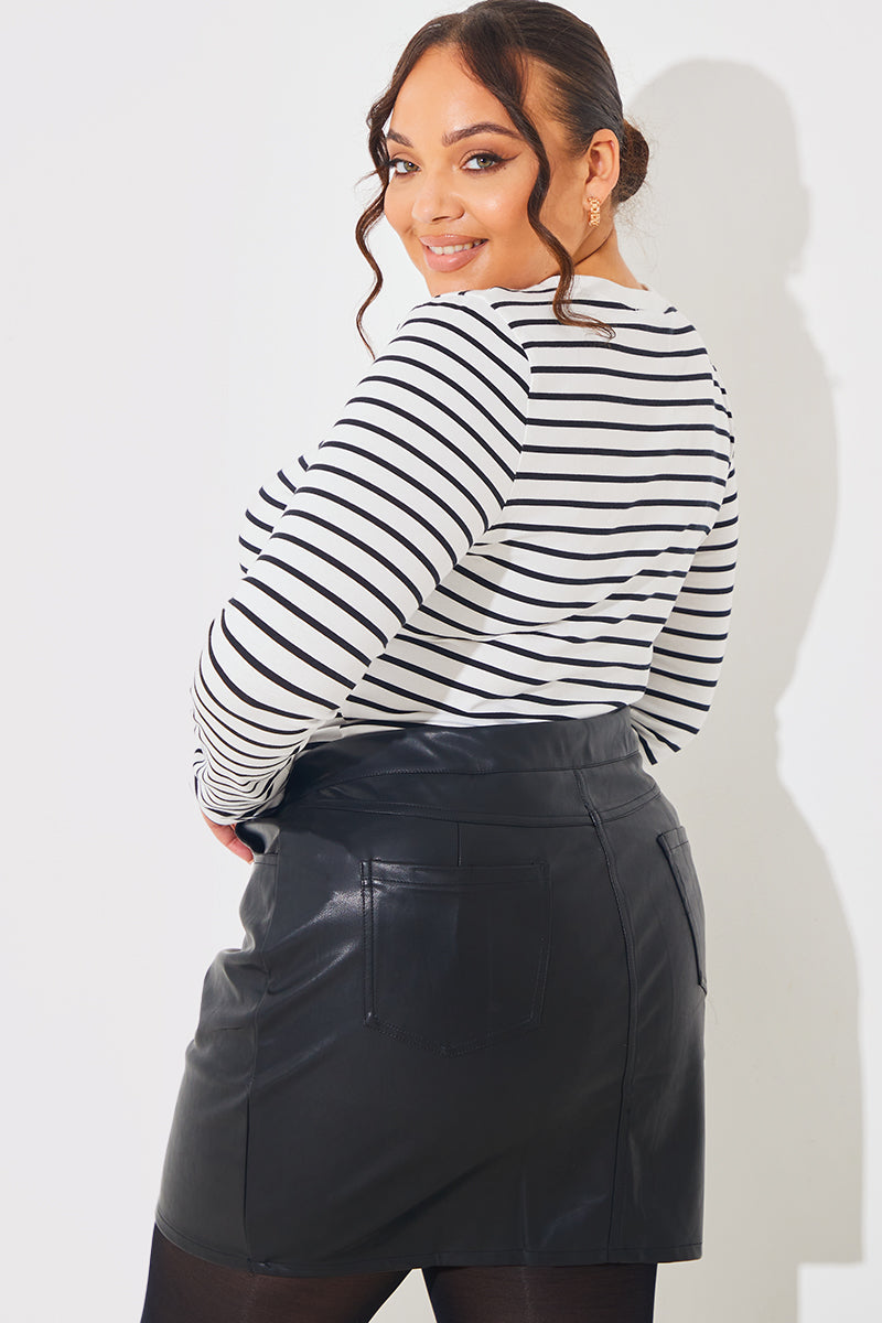 Leather Look Mini Skirt