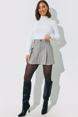 Herringbone Check Pleated Skort