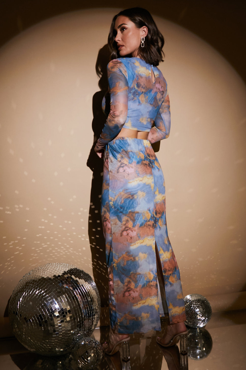 Marble Print Midaxi Co-Ord Skirt