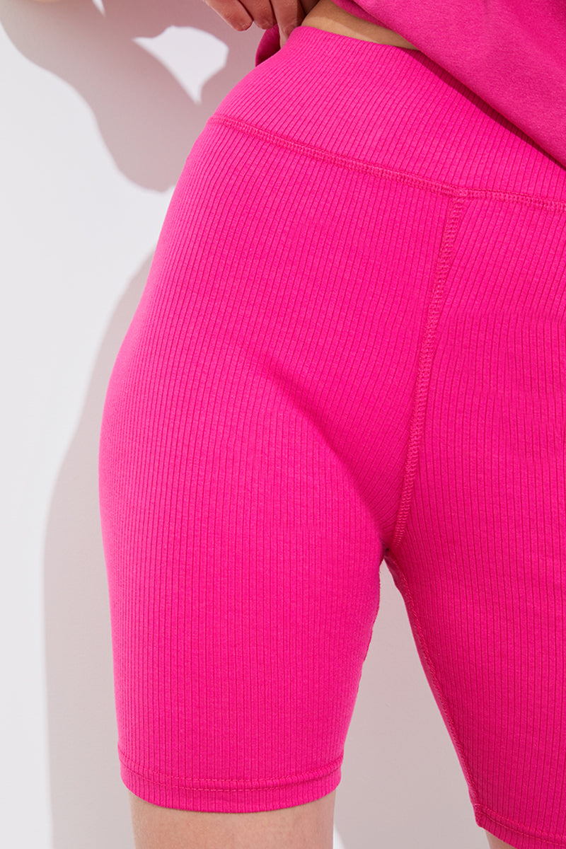 Ribbed High Waisted Cycling Shorts