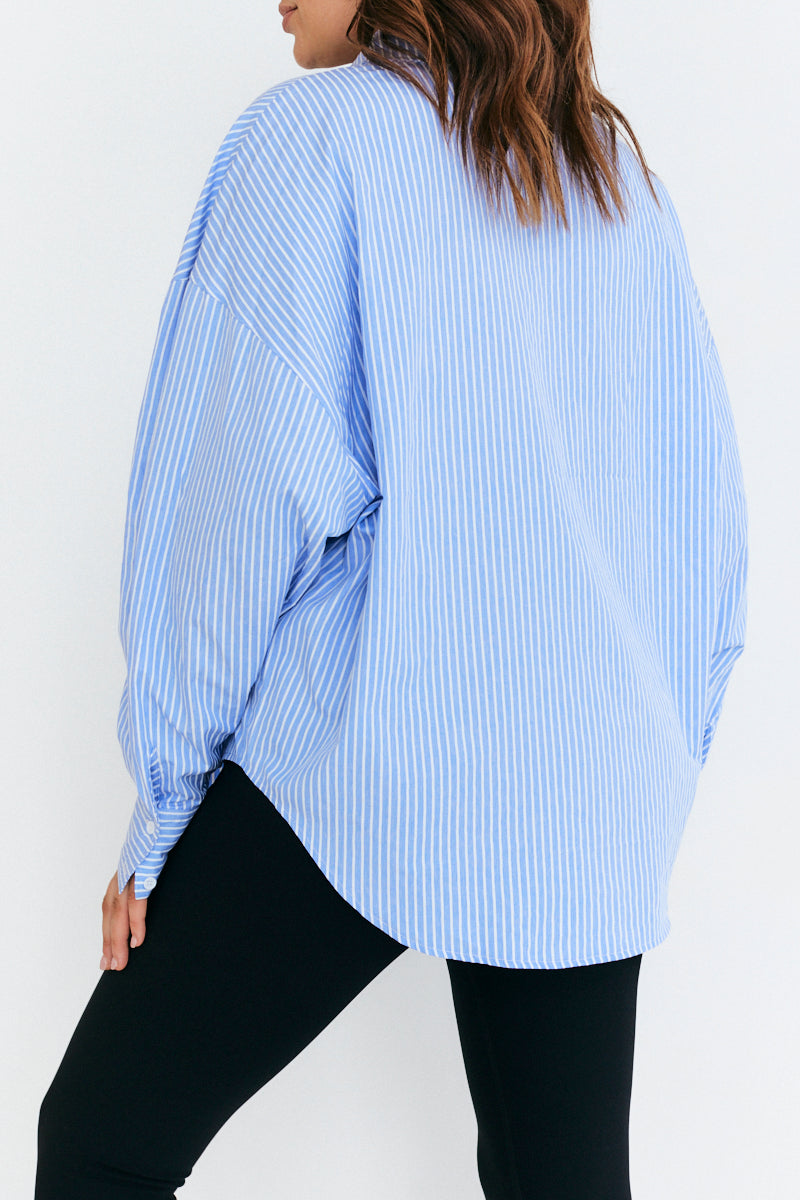 Stripe Oversized Poplin Shirt