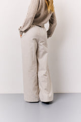 Stone Linen Look Stripe Trouser