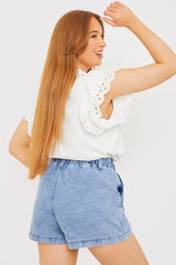 Paper Bag Denim Short