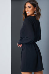 Draped Wrap Mini Dress