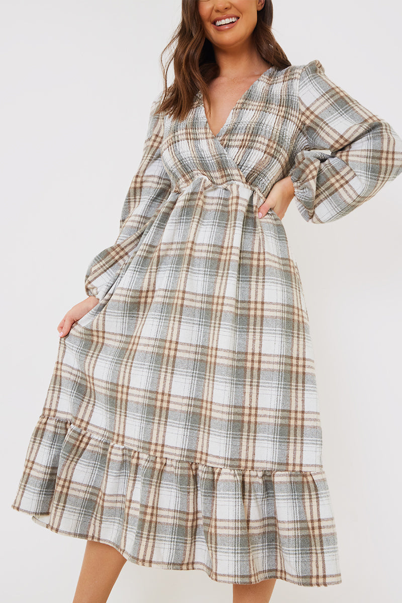 Wrap Front Midi Dress