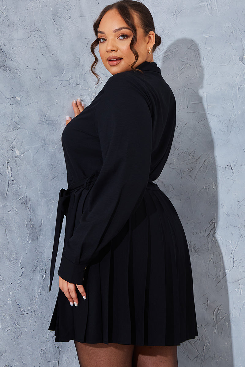 Pleated Shirt Dress