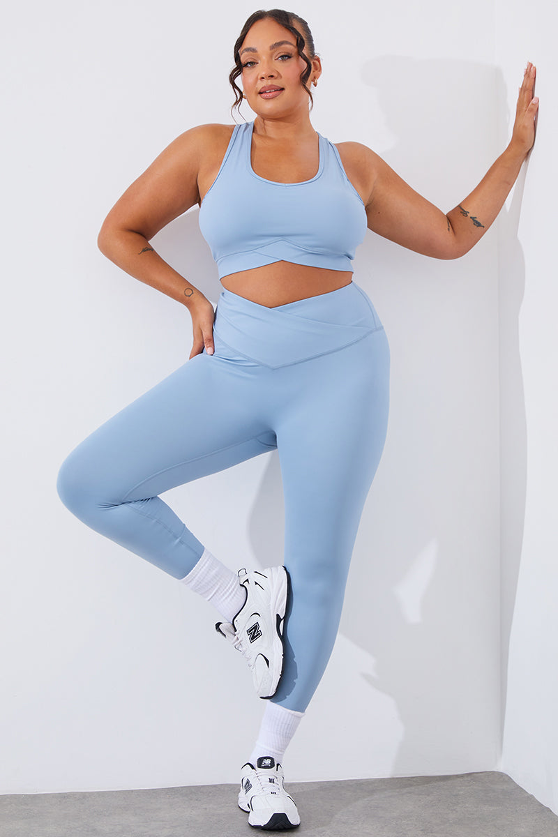 Soft Touch Cross over Band Detail Medium Support Sports Bra