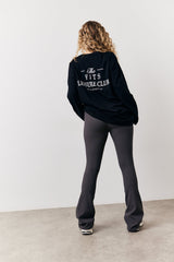 Charcoal High Waisted Sculpt and Control Kick Flare Ribbed Trouser