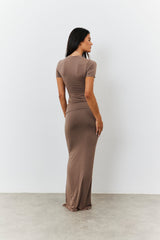 Sculpting Fold Over Waistband Maxi Skirt