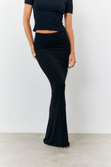 Sculpting Fold Over Waistband Maxi Skirt
