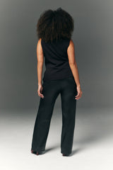 Perfect Sculpting High Waisted Leather Look Straight Leg Trouser