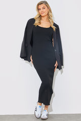 Rib Knit Scoop Neck Maxi Dress