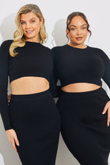 Rib Knit Crew Neck Co-Ord Top