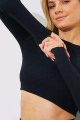 Rib Knit Crew Neck Co-Ord Top